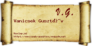 Vanicsek Gusztáv névjegykártya