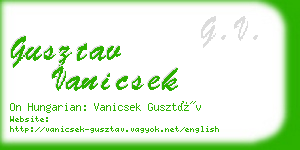 gusztav vanicsek business card